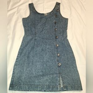 Vintage 90s Switch USA Denim Bodycon Midi Dress sz 7